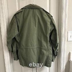 Veste vintage Alpha Industries taille M, manteau de terrain vert militaire pour temps froid M65