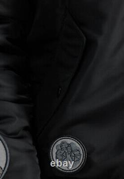 Veste zippée noire pour hommes Alpha Industries MA1 avec détail de patch de vol et logo de marque