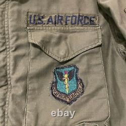 Vintage Alpha Industries Us Air Force Cold Field Jacket Og-107 Moyen Short